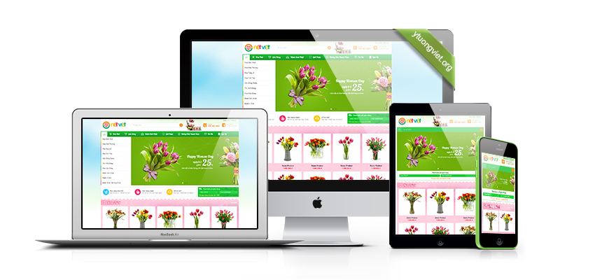Thiết kế website responsive shop hoa tươi guiquatang.com