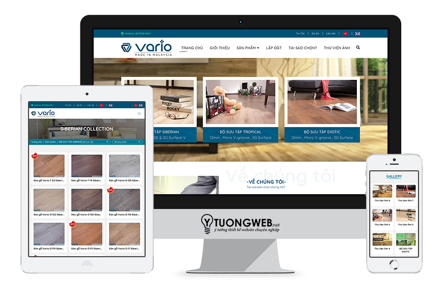 Thiết kế website responsive sàn gỗ varioflooring.com