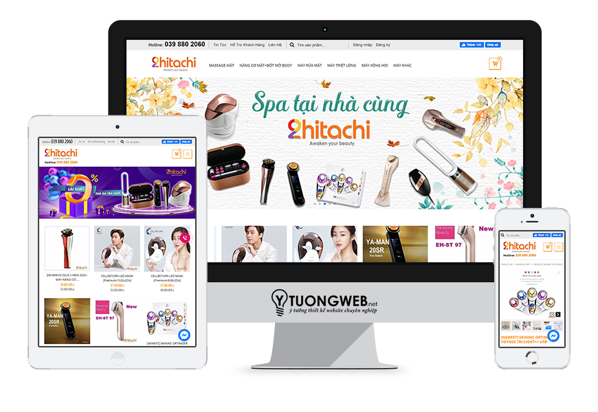 Thiết kế website responsive shop bán hàng 2hitachi.com