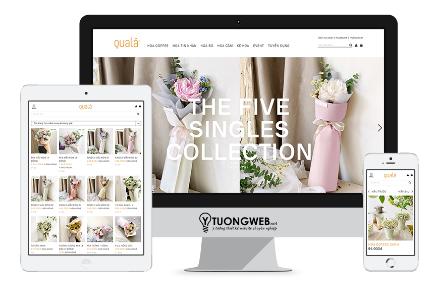 Thiết kế website responsive shop hoa tươi quala.vn